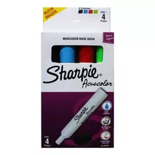 Marcadores Sharpie Acuacolor Base Agua 4 Colores Lavable