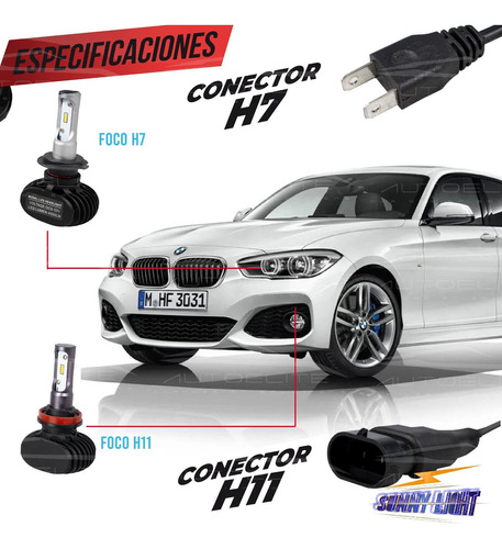 Focos Led Bmw Serie 1 05-18 Alta Baja Niebla H7 H11 Sunny Foto 3