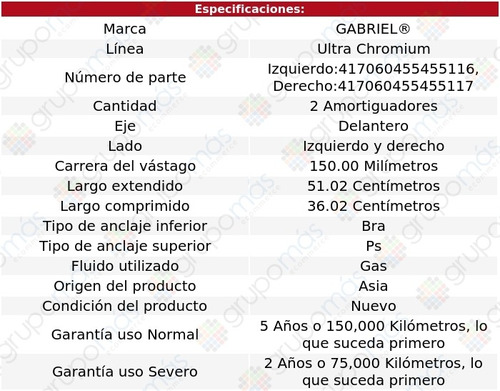 2 Amortiguadores Gas Ultra Chromium Del Para Kia Rio 12-17 Foto 2