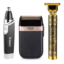 Combo 3 Máquinas Profissional Salão T9 Dragão Shaver 2024 