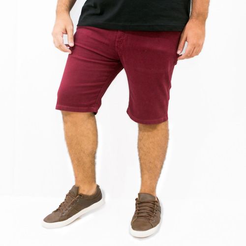 Bermuda Jeans Masculina Colorida Com Lycra Plus Size