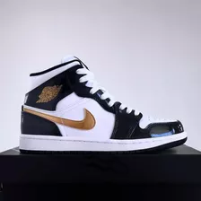 Jordan 1 Mid Patent Gold 6.5mx, 7mx, 7.5mx Y 8mx - Original