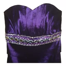 Vestido De Fiesta De Noche Largo Corsé Morado Dama M D´améri