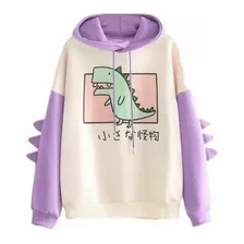 Sudadera Con Capucha De Dinosaurios Manga Larga Para Mujer