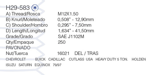 Birlo De Rueda Hercules Holden 79-97 Kit Con 4 Foto 2