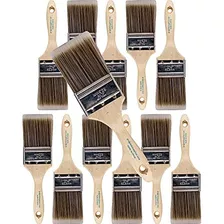 12pk Juego De Brochas Planas De 2,5 Pulgadas Para Decoración