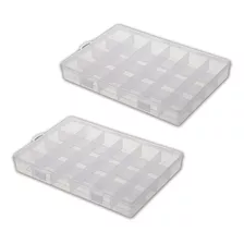 Set X 2 Caja 24 Divisiones Armado Bijouterie Joyas Pastillas