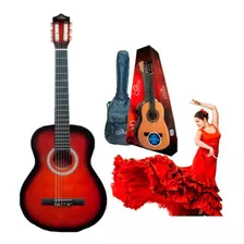 Guitarra Clasica Sevillana 8459 34 Pulgadas Sunburst + Funda Color Rojo