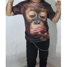 Playera Diseño Único En México Modelo Monkey Sad