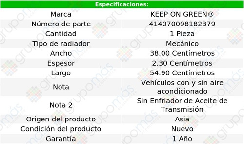 Radiador Mecnico Kg 206 L4 1.6l S/eat Peugeot 01/09 Foto 5