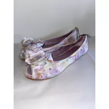 Ballerina Chatita De Nena Lila Y Flores Talle 33 H&m