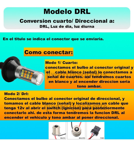 D2 Direccional Fr Switchback Drl Led Bau15s Lexus Lx470 2005 Foto 2