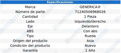 (1) Maza Rueda Izq/der Del C/abs S10 83-04 Foto 2