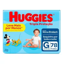 Fraldas Huggies Tripla Proteção G 78 U