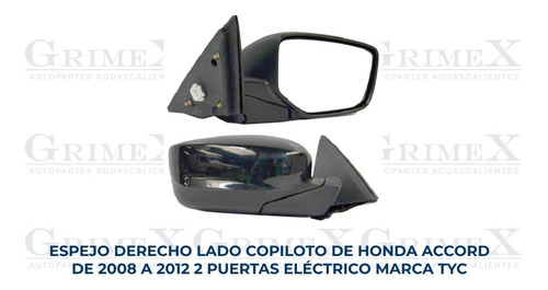 Espejo Accord Coupe 2008-2009-2010-2011-2012 Electrico Ore Foto 10