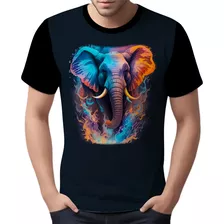 Camisa Camiseta Estampada Elefante Fogo Ilustração Moda 3