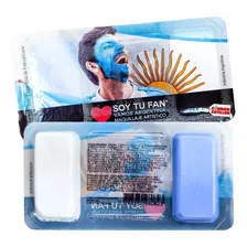 24 Kit Maquillaje Argentina Celeste Y Blanco 