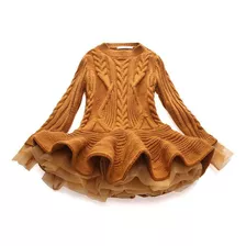 Suéter Tricotado Para Meninos E Meninas, Vestido De Crochê D