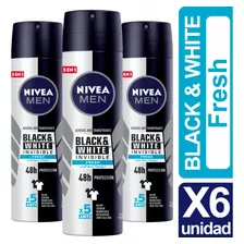 Nivea Desodorante Black & White Invisible Fresh X6