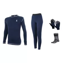 Remera Termica Calza + Guantes + Medias Ski Kit Conjunto Cke