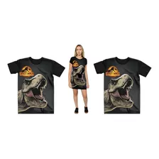 Kit, Vestido + 2 Camisetas Jurassic Dinossauro