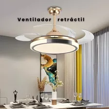 Ventilador De Techo Retráctil 4 Aspas Con Luz Led Control