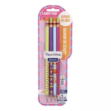 Lapiz Negro Hb Paper Mate Mirado Candy Pop Con Goma X4