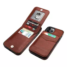 Funda Para iPhone 12 Pro Max, Marron/de Cuero/con Tarjetero