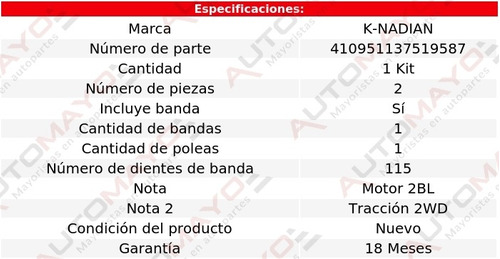 Kit De Distribucion K-nadian Isuzu Pup L4 2.3l 87 Foto 3