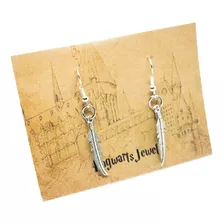 Aretes De La Plumita De Hedwig De Harry Potter Plateados