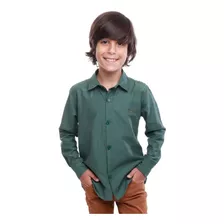 Camisa Social Masculina Infantil Manga Longa