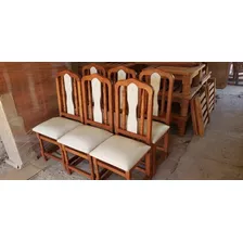 Silla Tapizadas Madera Algarrobo X 12 Unidades