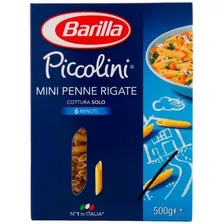 Macarrão Italiano Barilla Mini Penne Rigate - Kit 2 X 500g