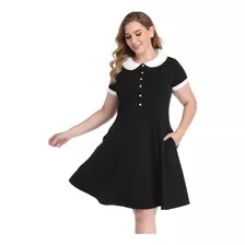 Hde Vestido De Talla Grande Con Cuello Peter Pan Vestido Aju