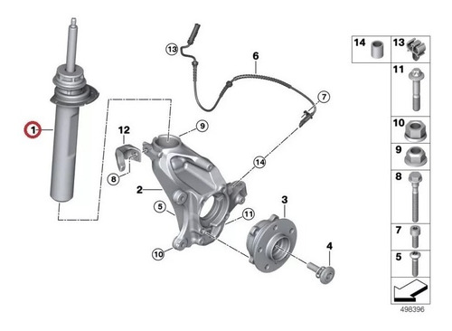 Amortiguador Delantero Izquierdo Bmw X1 F48 X2 F39 2015-2022 Foto 5