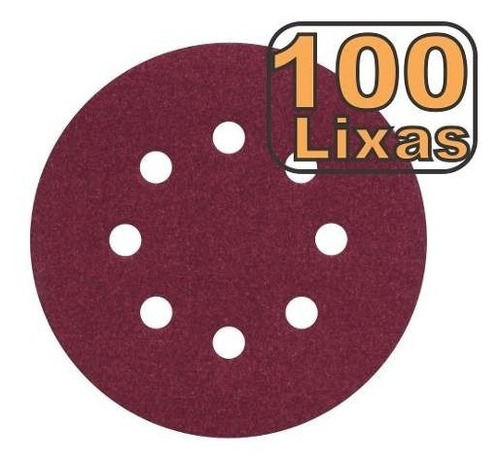 Disco Lixa Com 8 Furos Mtx 5 Polegadas Kit 100 Lixas