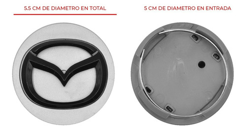 Tapones Centro Rin Logo Negro 56 Mm Mazda 2 3 6 Cx 3 4 5 7 9 Foto 6