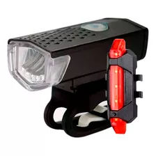 Farol Bike Luz De Bicicleta E Lanterna Traseira Usb