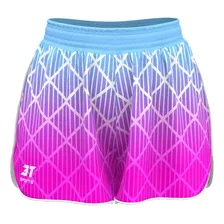 Shorts Solto Feminino Rosa/azul