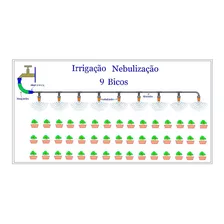 Ramal De Nebulização Com 11 Bicos De Nevoa Laranja