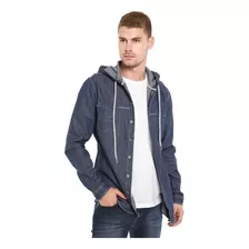 Camisa Jeans Masculina Manga Longa Slim 