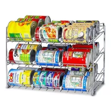 Organizador Metálico De Latas Apilable 3 Niveles 3 Colores