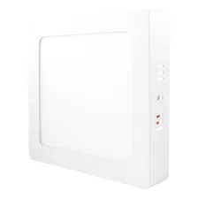 Lámpara Cuadrada Sobreponer 12w Luz Fría 1296 Sanelec Color Blanco