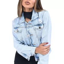 Casaco Jaqueta Jeans Feminina Lavagem Clara Inverno