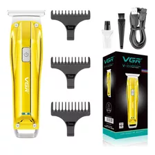 Maquina Corta Pelo Trimmer Vgr V-955 Patillera Recargable Color Dorado