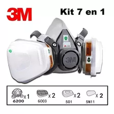 Respirador Media Cara 6200 + Kit Filtros 6003 3m+reten+5n11