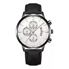 Reloj Pulsera Hombre Elegante Y Fino Malla Eco Cuero Premium