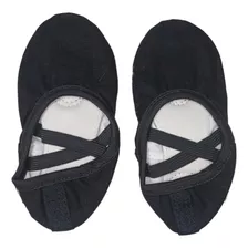 Zapatillas De Ballet Negras De Lona Para Niña 14.5cm