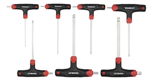 Set 7 Llaves Allen Punta Bola Wembley 2.5 A 10 Mm 8008 Dgm Negro