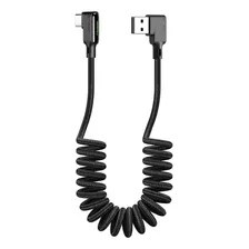 Cable Usb A Usb C, 6 Pies/espiral/90 Grados